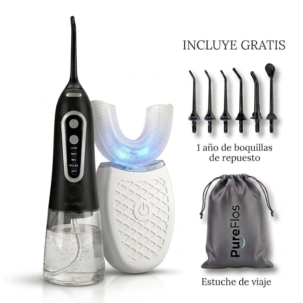 Tu cepillo limpia lo que ve. PureFlos elimina lo que huele.